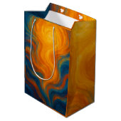 yellow and blue swirl sun energy abstract mittlere geschenktüte (Rückseite Schrägansicht)
