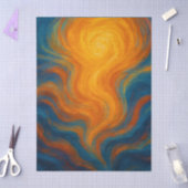 yellow and blue swirl sun energy abstract seidenpapier (Basteln)