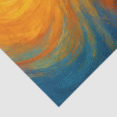 yellow and blue swirl sun energy abstract seidenpapier (Detail)