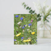 Yellow and Blue Wildblumen DIY Postkarte (Stehend Vorderseite)