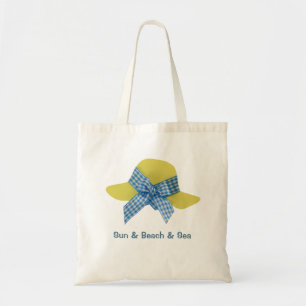 Yellow and blue women's straw hat tragetasche