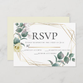 Yellow and Blush Peony Magnolia Wedding RSVP Einladung