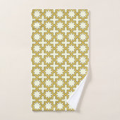 Yellow and brown geometric patterned badhandtuch set (Handtuch)