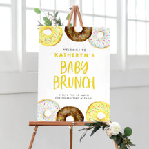 Yellow and Chocolate Donuts Baby Brunch Willkommen