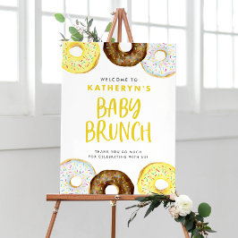 Yellow and Chocolate Donuts Baby Brunch Willkommen Poster