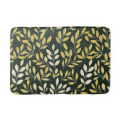 Yellow and Cream Leafy Branches Pattern  Badematte (Vorderseite)