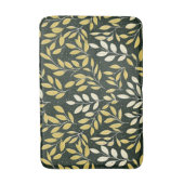 Yellow and Cream Leafy Branches Pattern  Badematte (Vorderseite Vertikal)