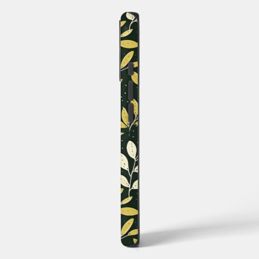 Yellow and Cream Leafy Branches Pattern  Case-Mate iPhone Hülle (Rückseite / Links)