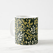 Yellow and Cream Leafy Branches Pattern  Kaffeetasse (Vorderseite Links)
