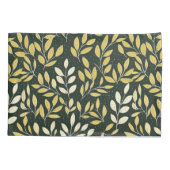 Yellow and Cream Leafy Branches Pattern  Kissenbezug (Rückseite-Links)