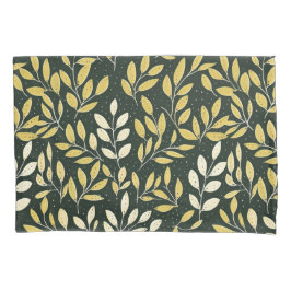 Yellow and Cream Leafy Branches Pattern  Kissenbezug