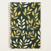 Yellow and Cream Leafy Branches Pattern  Planer (Vorderseite)