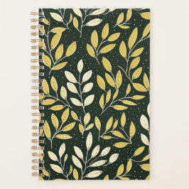 Yellow and Cream Leafy Branches Pattern  Planer
