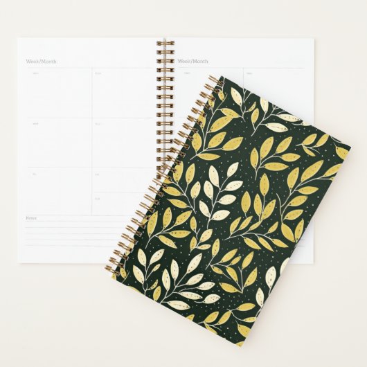 Yellow and Cream Leafy Branches Pattern  Planer (Anzeige)