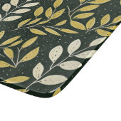 Yellow and Cream Leafy Branches Pattern  Schneidebrett (Ecke)