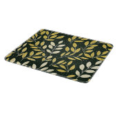 Yellow and Cream Leafy Branches Pattern  Schneidebrett (Ecke)