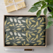 Yellow and Cream Leafy Branches Pattern  Seidenpapier (Geschenk)
