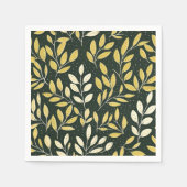 Yellow and Cream Leafy Branches Pattern  Serviette (Vorderseite)