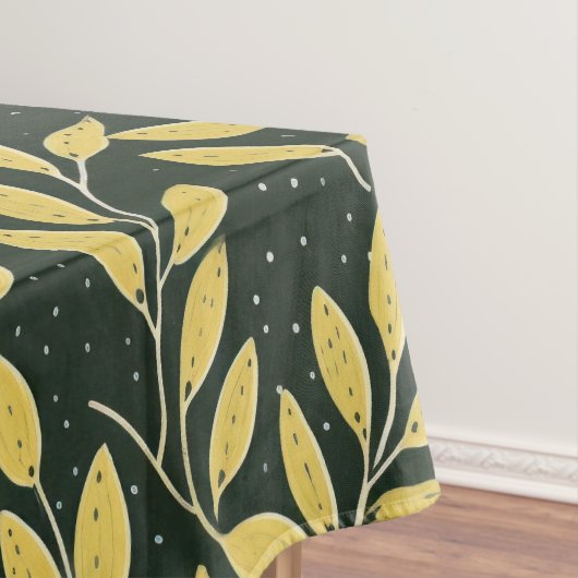 Yellow and Cream Leafy Branches Pattern  Tischdecke (Beispiel)