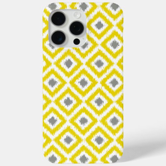 Yellow and Gray Diamond Ikat Muster Case-Mate iPhone Hülle (Rückseite)