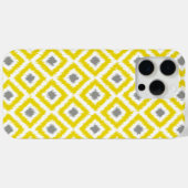 Yellow and Gray Diamond Ikat Muster Case-Mate iPhone Hülle (Rückseite (Horizontal))