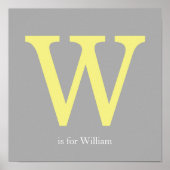 Yellow and Gray Monogram Poster (Vorne)