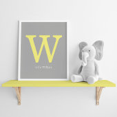 Yellow and Gray Monogram Poster