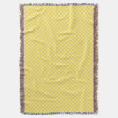Yellow and gray patterned blanket with fringed decke (Vorderseite Vertikal)