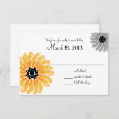 Yellow and Gray Wedding RSVP Karte (Vorne/Hinten)