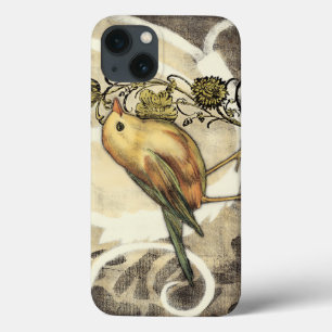 Yellow and Green Bird on Vintage Background Case-Mate iPhone Hülle