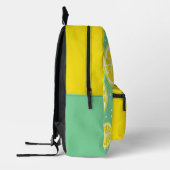 Yellow and Green, Lemon Slice Pattern With Name Bedruckter Rucksack (Links)