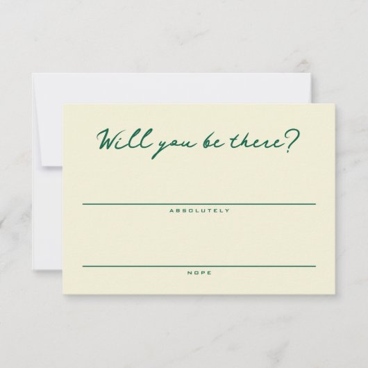 Yellow and Green Simple RSVP Card (Vorderseite)