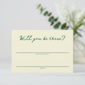 Yellow and Green Simple RSVP Card (Stehend Vorderseite)