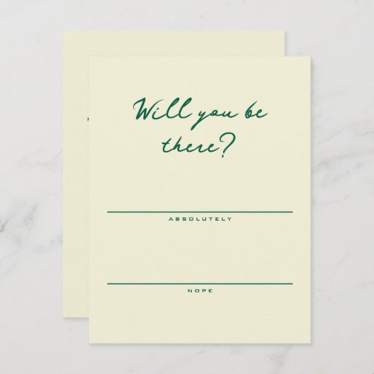 Yellow and Green Simple RSVP Card (Vorne/Hinten)