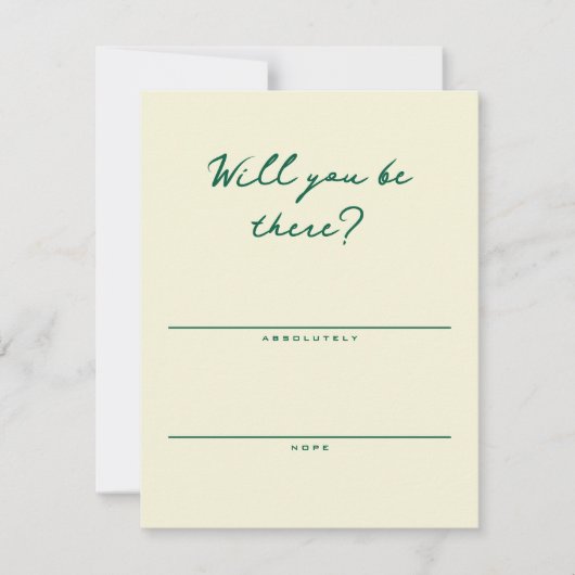 Yellow and Green Simple RSVP Card Karte (Vorderseite)