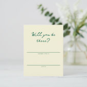 Yellow and Green Simple RSVP Card Karte (Stehend Vorderseite)