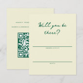 Yellow and Green Simple RSVP Card Karte (Vorne/Hinten)