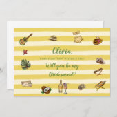 Yellow and Green Summer Bridesmaid Proposal Card Einladung (Vorne/Hinten)