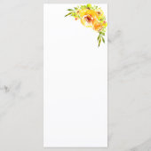 Yellow and Green Summer Floral Let's Eat Wedding Menükarte (Rückseite)