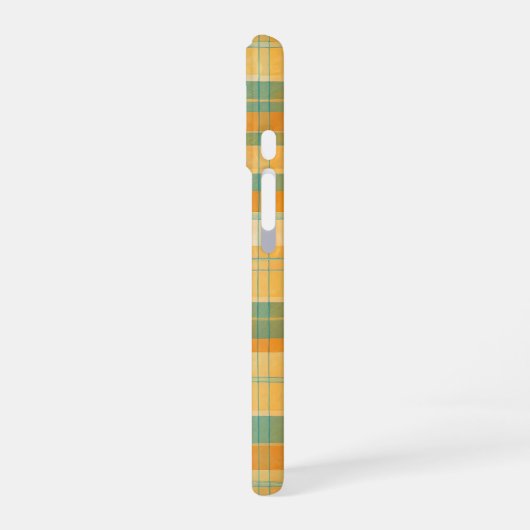 Yellow and Green Tartan Plaid Pattern iPhone 16 Hülle (Linke Seite)