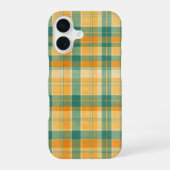 Yellow and Green Tartan Plaid Pattern iPhone 16 Hülle (Rückseite)