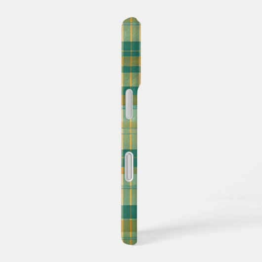 Yellow and Green Tartan Plaid Pattern iPhone 16 Hülle (Rechte Seite)