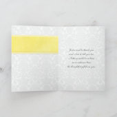 Yellow and Grey Damask Danke, Card Dankeskarte (Innenseite)