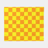 Yellow and Orange Checkered Square Pattern Throw P Fleecedecke (Vorderseite (Horizontal))