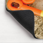 Yellow and Orange Sand Toys Beach Art Mousepad (Ecke)