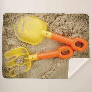 Yellow and Orange Sand Toys Beach Art Sherpadecke