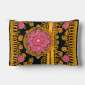 Yellow and pink floral patterns AI art  Zubehörtasche (Vorderseite)