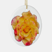 Yellow and Pink Rose Keramik Ornament (Rechts)