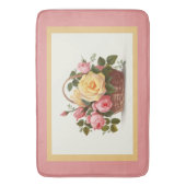 Yellow And Pink Roses Bath Mat Badematte (Vorderseite Vertikal)