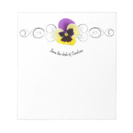 Yellow and Purple Pansy Personalized Notepad Notizblock